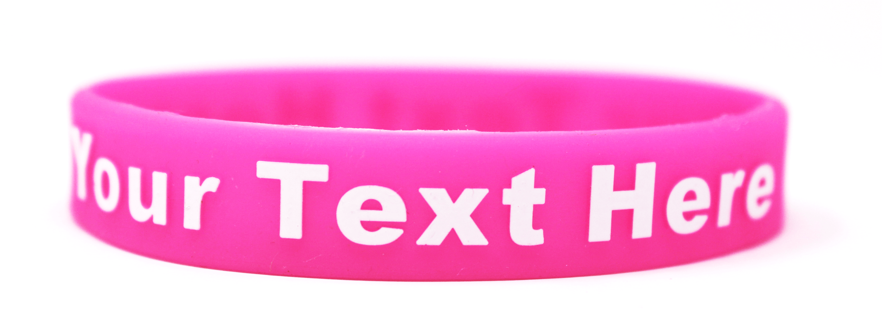 Hot pink wristband represents inflammatory break cancer, stop gendercide, and more