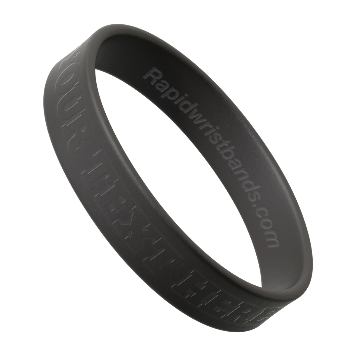 Black Wristband With Your Text Here Embossed