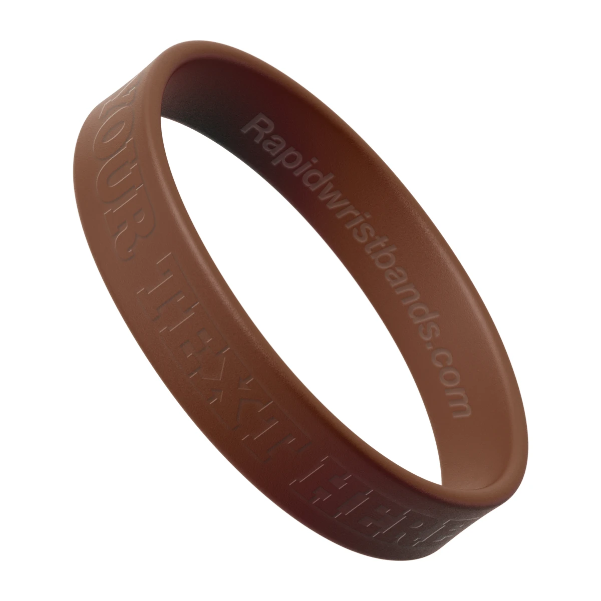 Brown Wristband With Your Text Here Embossed