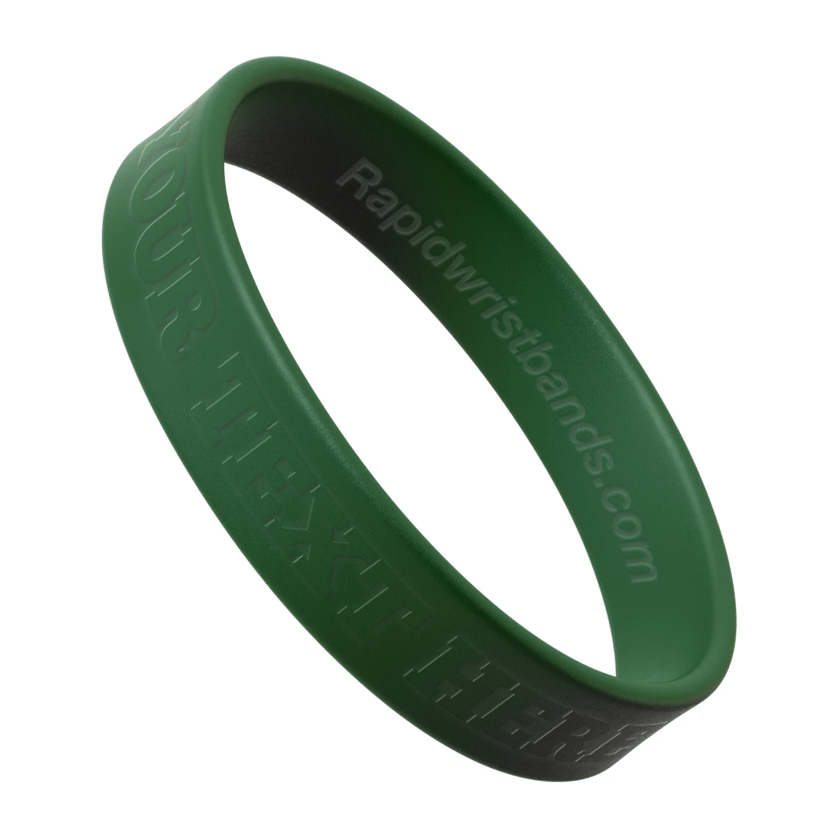 Dark Green Wristband With Your Text Here Embossed