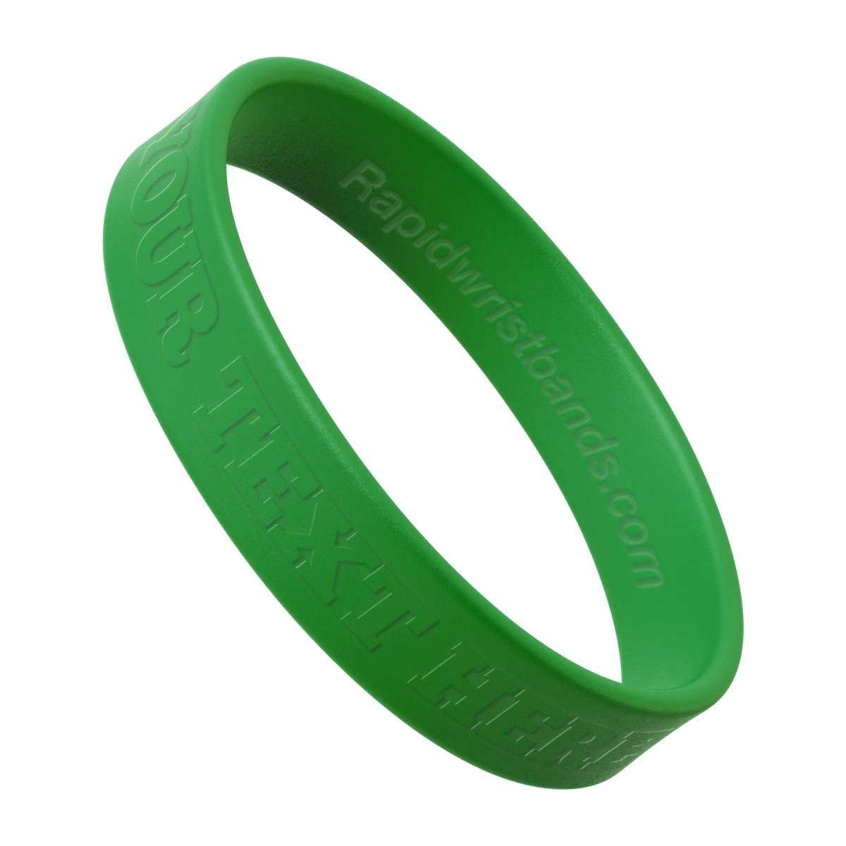 Green Wristband With Your Text Here Embossed