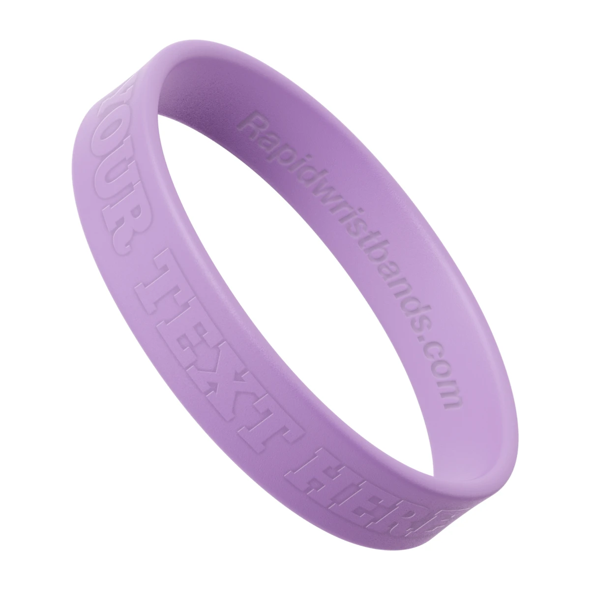 Lavender Wristband With Your Text Here Embossed