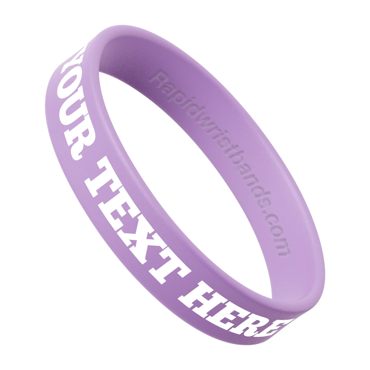 Lavender Wristband With Your Text Here Printed In White