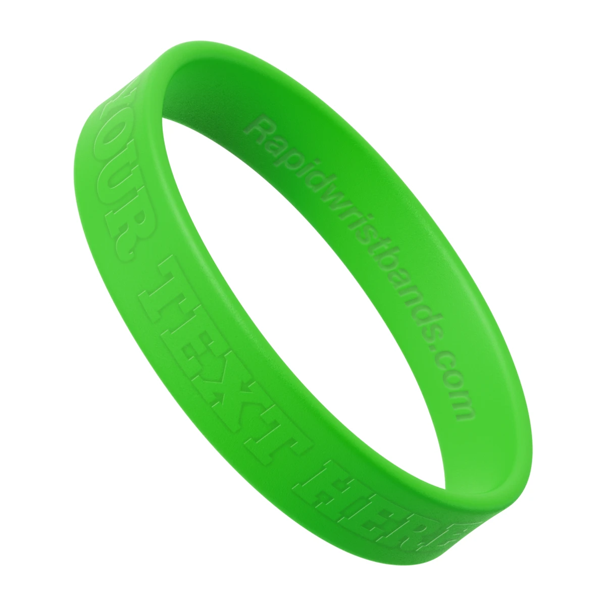 Light Green Wristband With Your Text Here Embossed