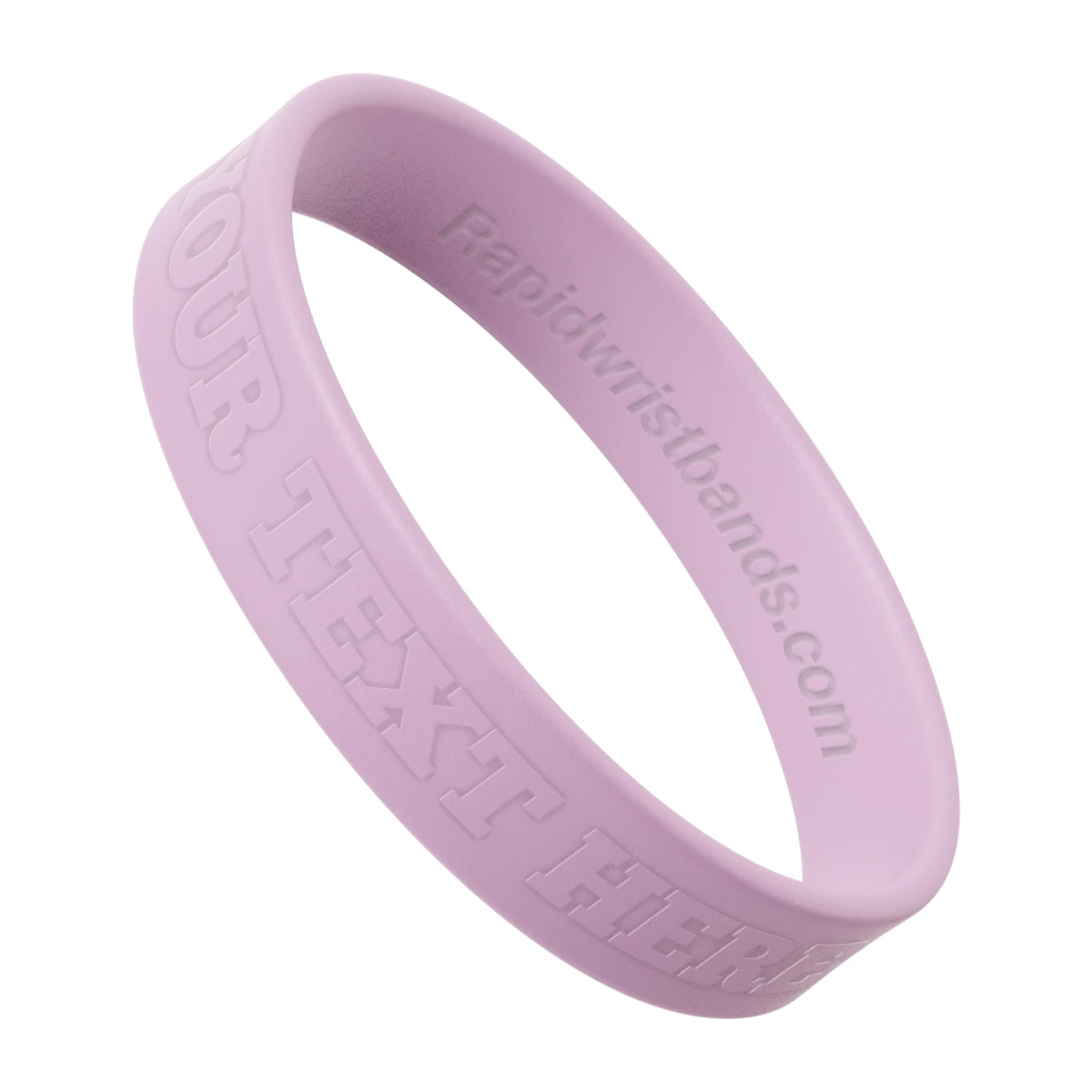 Light Pink Wristband With Your Text Here Embossed