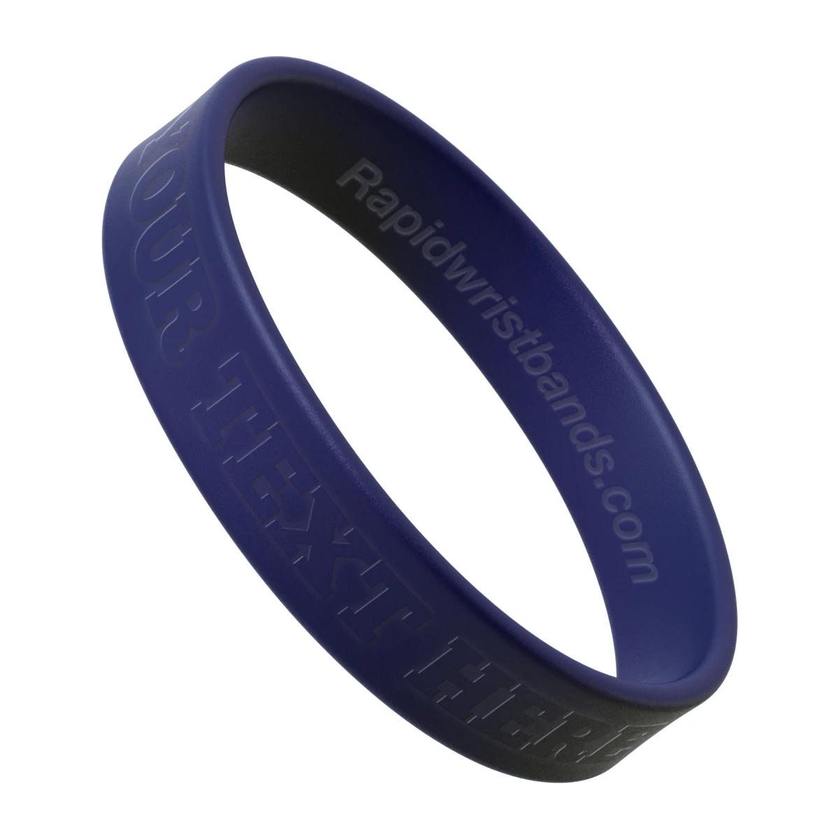 Navy Blue Wristband With Your Text Here Embossed