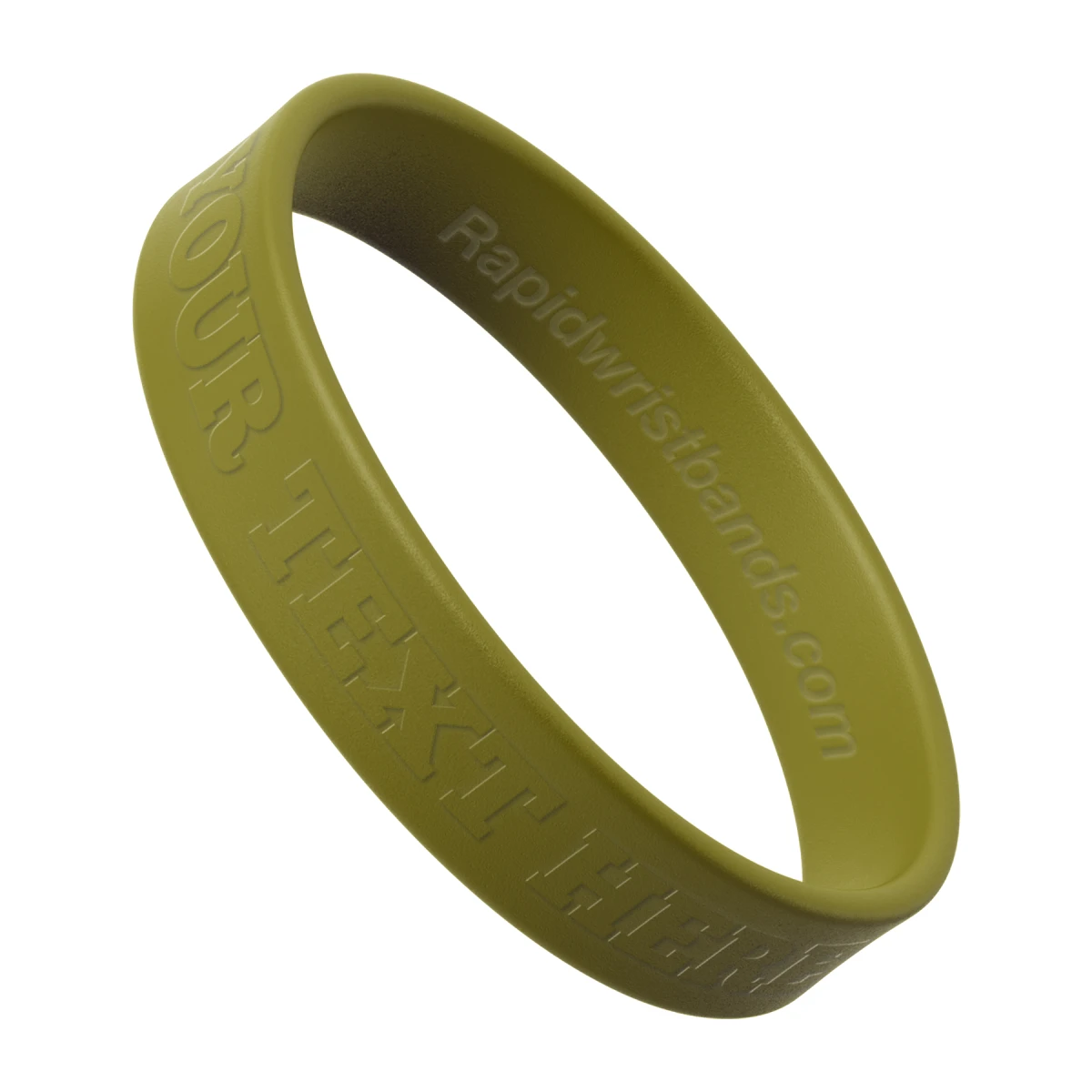 Olive Green Wristband With Your Text Here Embossed
