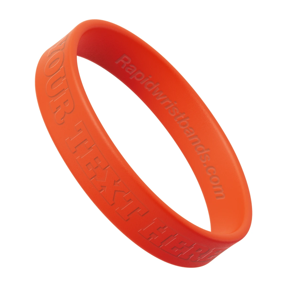 Orange Wristband With Your Text Here Embossed