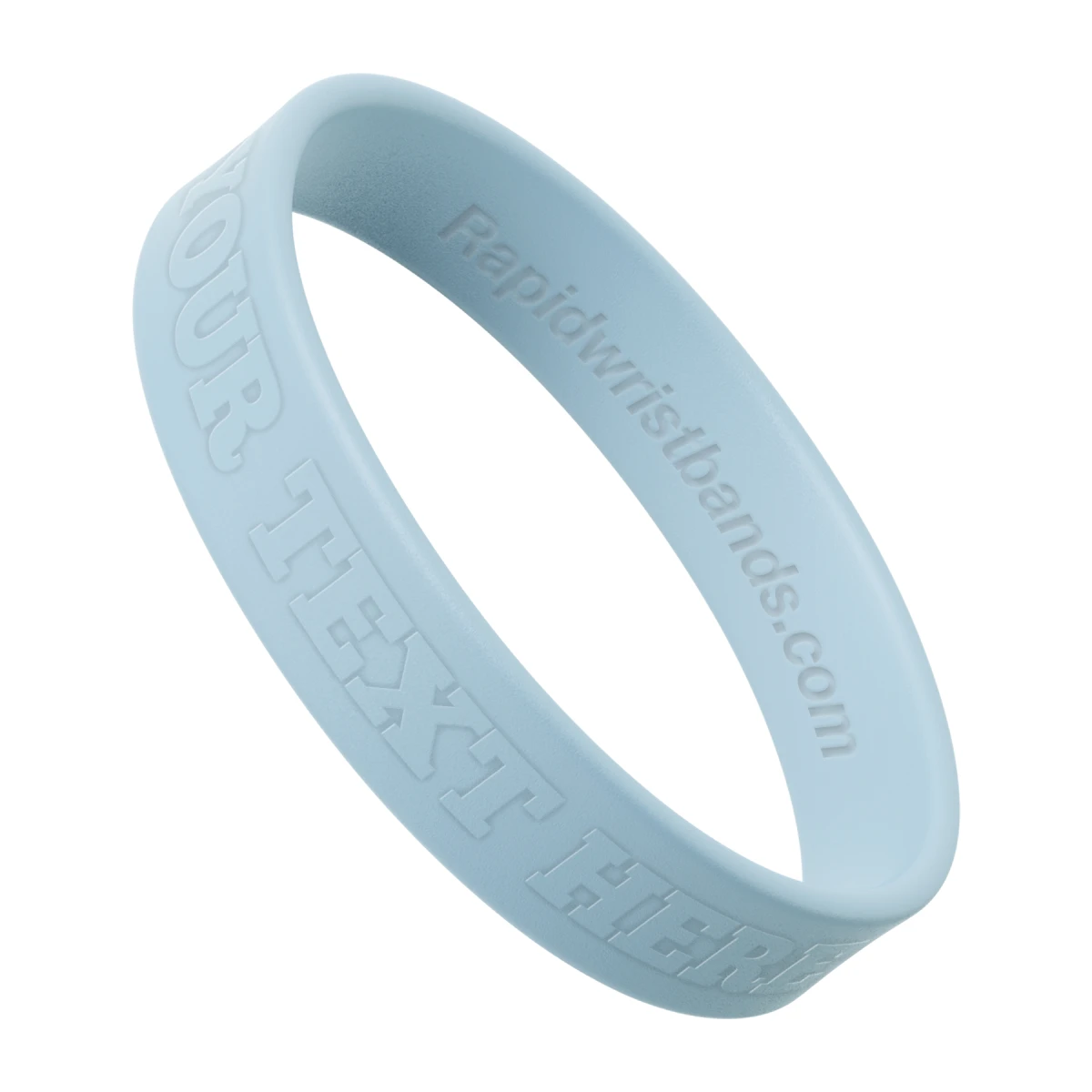 Pearl Blue Wristband With Your Text Here Embossed