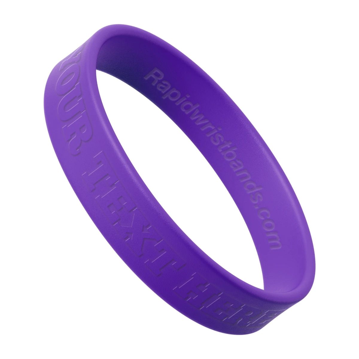 Purple Wristband With Your Text Here Embossed