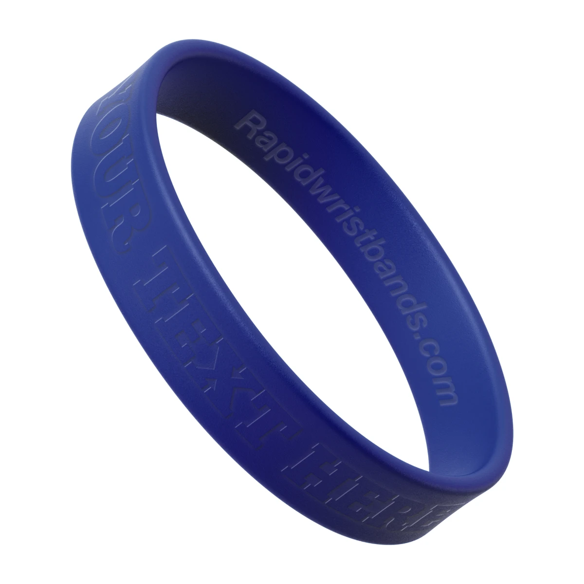 Royal Blue Wristband With Your Text Here Embossed