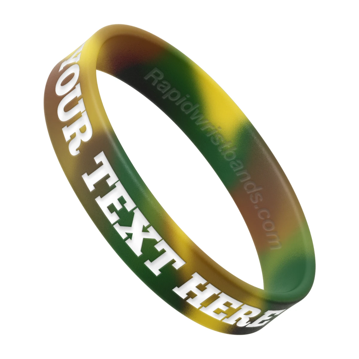 Swirl Camo Wristband With Your Text Here Engraved In White