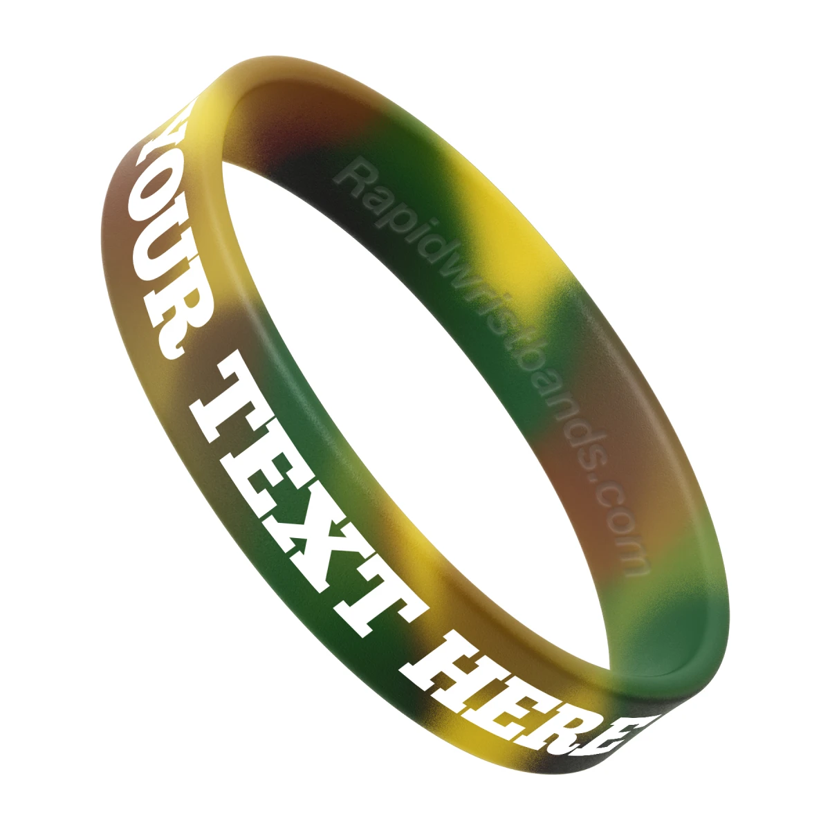 Swirl Camo Wristband With Your Text Here Printed In White