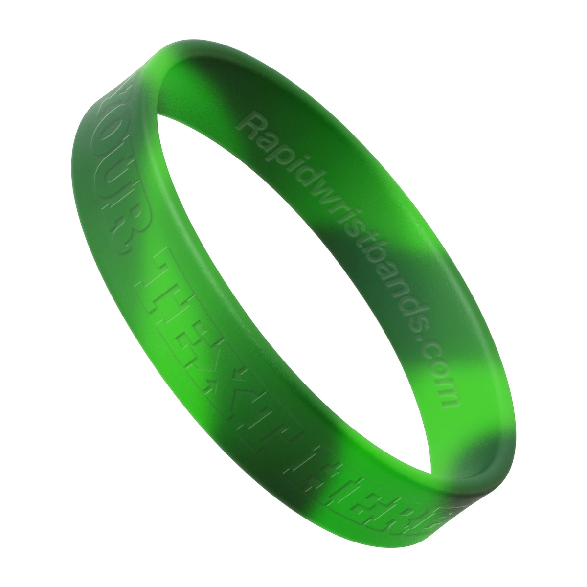 Swirl Green Camo Wristband With Your Text Here Embossed