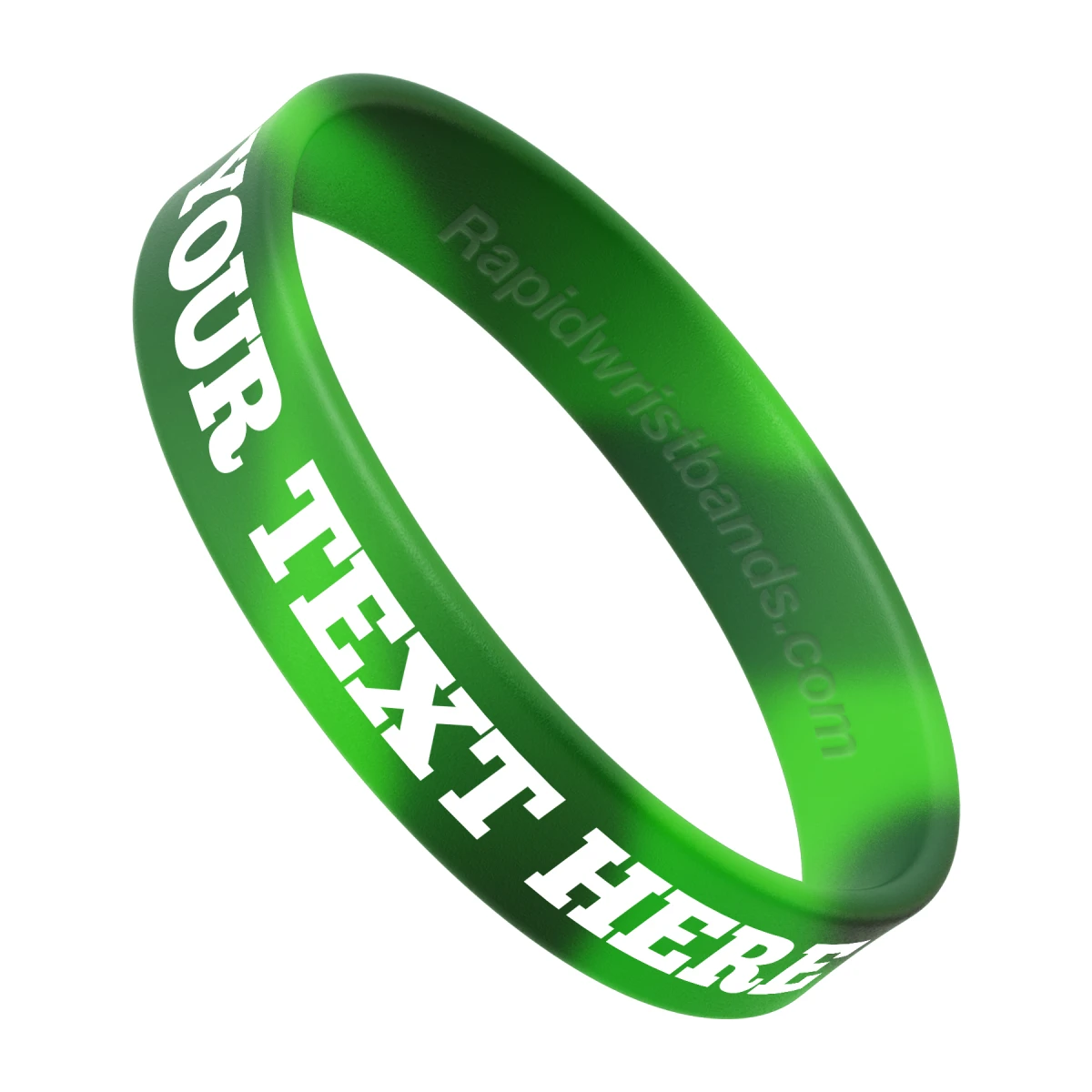 Swirl Green Camo Wristband With Your Text Here Printed In White