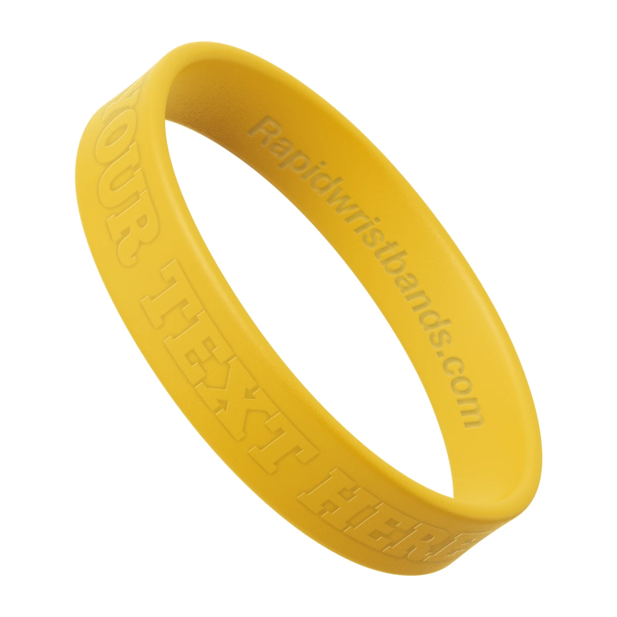 Yellow Gold Wristband With Your Text Here Embossed