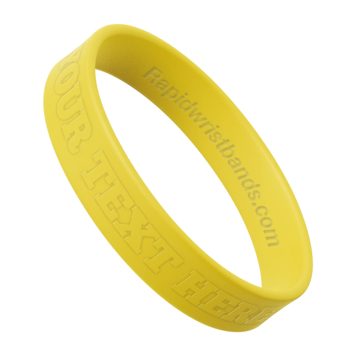 Yellow Wristband With Your Text Here Embossed