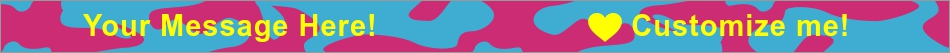 Your Message Here! Customize me! Light Blue Hot Pink Ink Injected Wristband outside