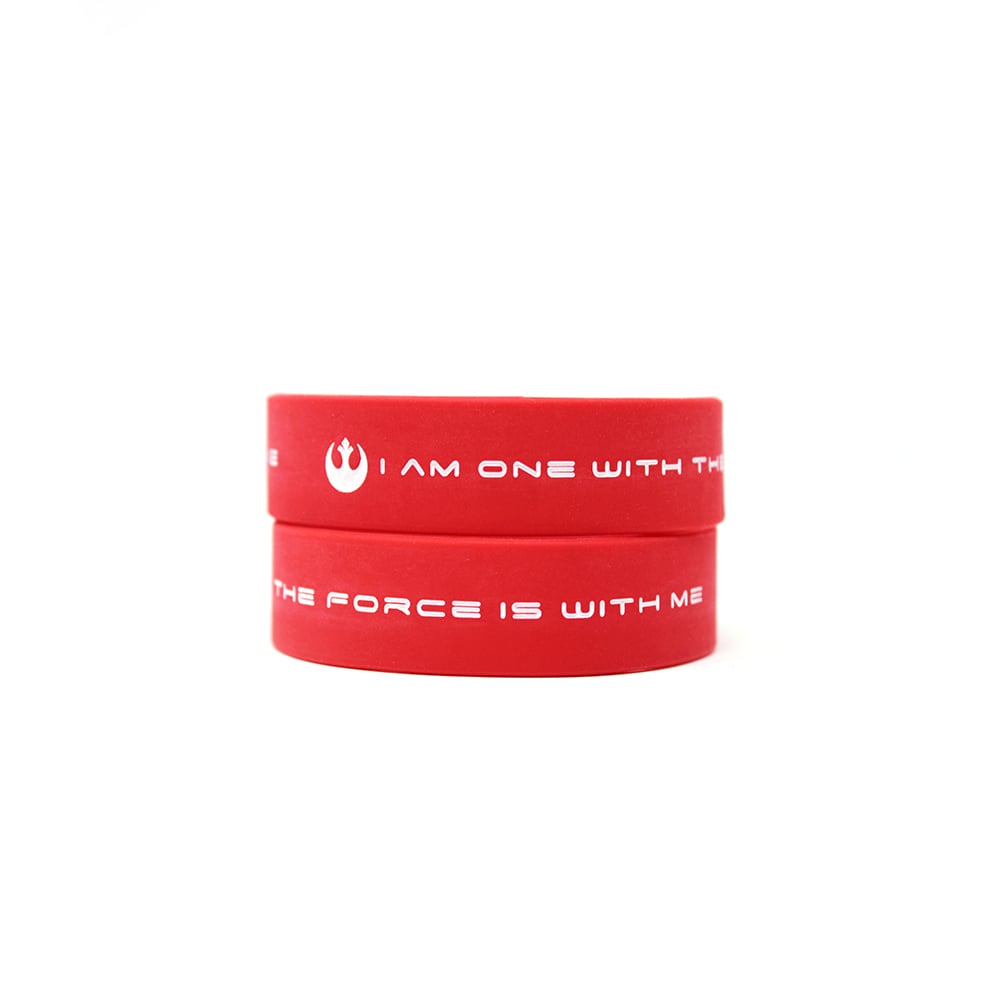 I am with the force 1-inch red wristbands.
